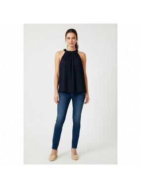 J.Crew factory Black and Gold Sleeveless Tie-Back Top size 4